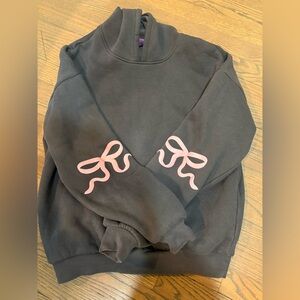 Edikted Gray Oversized Bonney Bow Long Sleeve Hoodie, great condition.